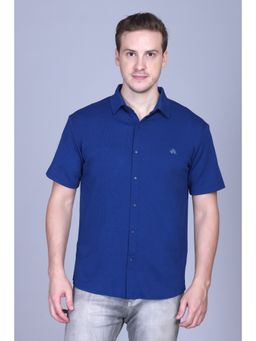 Parcel Yard - Men's Blue Casual Regular Fit Shirt