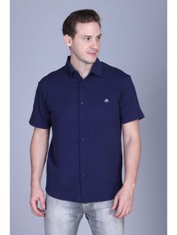 Parcel Yard - Men's Navy Blue Casual Regular Fit Shirt