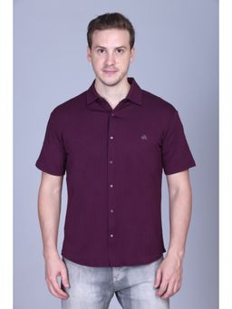Parcel Yard - Men's Purple Casual Regular Fit Shirt