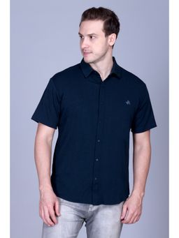 Parcel Yard - Men's Teal Casual Regular Fit Shirt