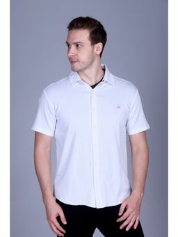 Parcel Yard - Men's White Casual Regular Fit Shirt