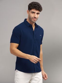 Parcel Yard - Mens Navy Blue Casual Shirt