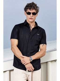 Parcel Yard - Mens Black Casual Shirt