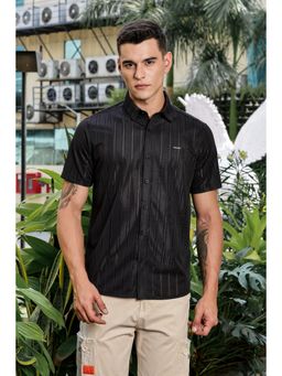 Parcel Yard - Mens Black Casual Shirt