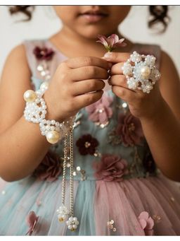 Choko - Elegant Woven Pearl Bracelet and Ring (3-12 Years)