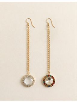 Choko - Set of 2 Round Crystal Maang Tikka with Colorful Stones for Wedding (3-12 Years)