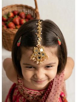 Choko - Floral Mirror Maang Tikka with Pearl Drops for Wedding Wear (3-12 Years)