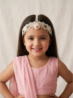 Choko - Floral Kundan Matha Patti with Pearl Clusters for Wedding Wear (3-12 Years)