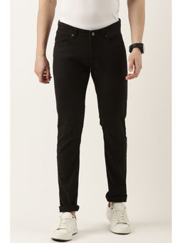 Peter England - Men Brown Solid Low Skinny Fit Casual Trousers