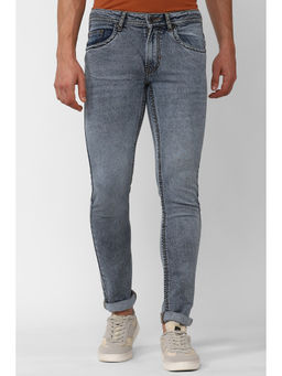 Peter England - Men Blue Light Wash Low Skinny Fit Jeans