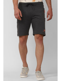 Peter England - Men Grey Graphic Print Regular Fit Casual Shorts