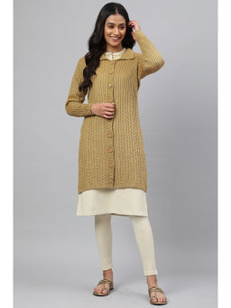 Aurelia - Brown Shirt Collar Cardigan