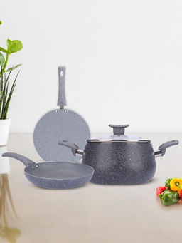 USHA SHRIRAM - Handi Pot with Glass Lid 3L Matt Finish - Frying Pan Tawa