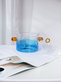 USHA SHRIRAM - Borosilicate Pot Blue Oya001-Ble