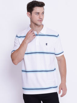 Red Tape - Men Blue White Collared T-Shirt