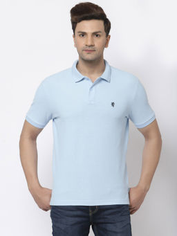 Red Tape - Men Powder Blue Polo Neck T-Shirt