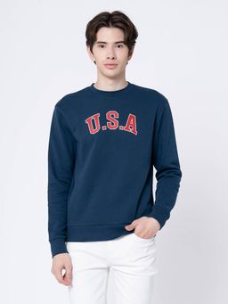 Red Tape - Mens Deep Blue Printed Sweatshirt
