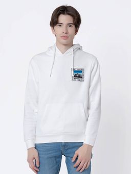 Red Tape - Mens Off White Graphic Print Hoodie