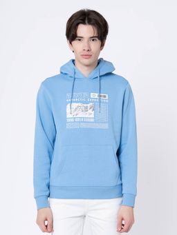 Red Tape - Mens Slate Blue Graphic Print Hoodie