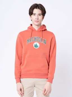 Red Tape - Mens Coral Graphic Print Hoodie