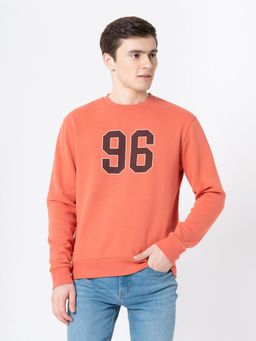 Red Tape - Mens Coral Printed Sweatshirt