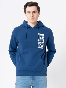 Red Tape - Men Blue Graphic Print Hoodie