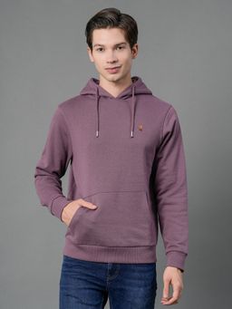 Red Tape - Men Mauve Solid Hoodie