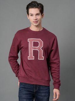 Red Tape - Men Plum Graphic Print Sweatshirt