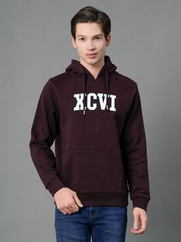 Red Tape - Men Wine Graphic Print Hoodie