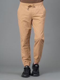 Red Tape - Tan Solid Cotton Spandex Men's Jogger