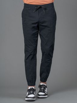 Red Tape - Black Solid Cotton Spandex Men's Jogger