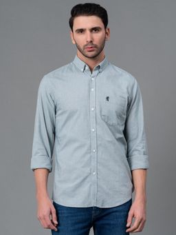 Red Tape - Frost Blue Solid Cotton Full Sleeve Men Shirt