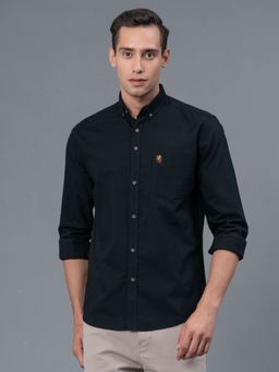 Red Tape - Black Solid Pure Cotton Men Shirt