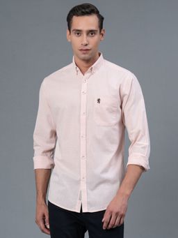 Red Tape - Peach Solid Pure Cotton Men Shirt