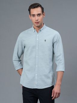 Red Tape - Pale Turquoise Solid Pure Cotton Men Shirt