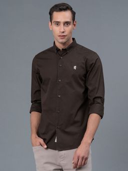Red Tape - Dark Olive Solid Pure Cotton Men Shirt
