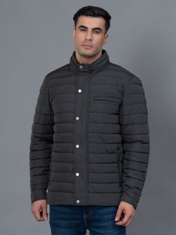 Red Tape - Dark Olive Solid Polyester Men's Padded Jacket