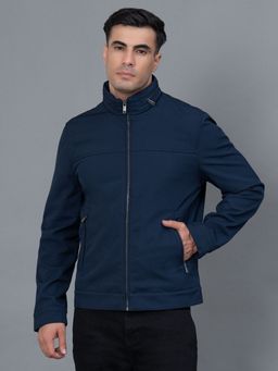Red Tape - Ink Blue Solid Polyester Elastana Men's Jacket