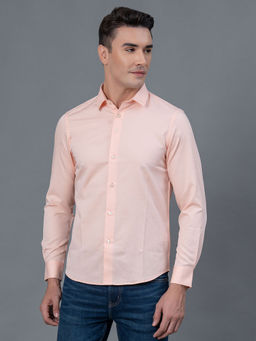 Red Tape - Men Pink Dobby Textured Pure Cotton Shirt