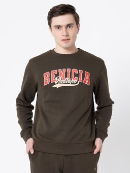 Red Tape - Dark Brown Graphic Print Cotton Poly Fleece Men's Sweatshirt