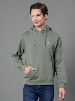 Red Tape - Lt. Olive Solid Cotton Poly Fleece Men's Hoodie