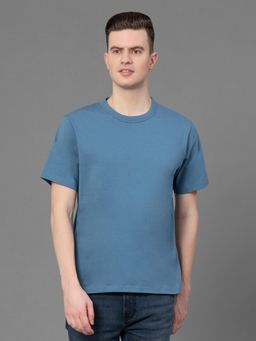 Red Tape - Steel Blue Pure Cotton Solid Mens T-Shirt