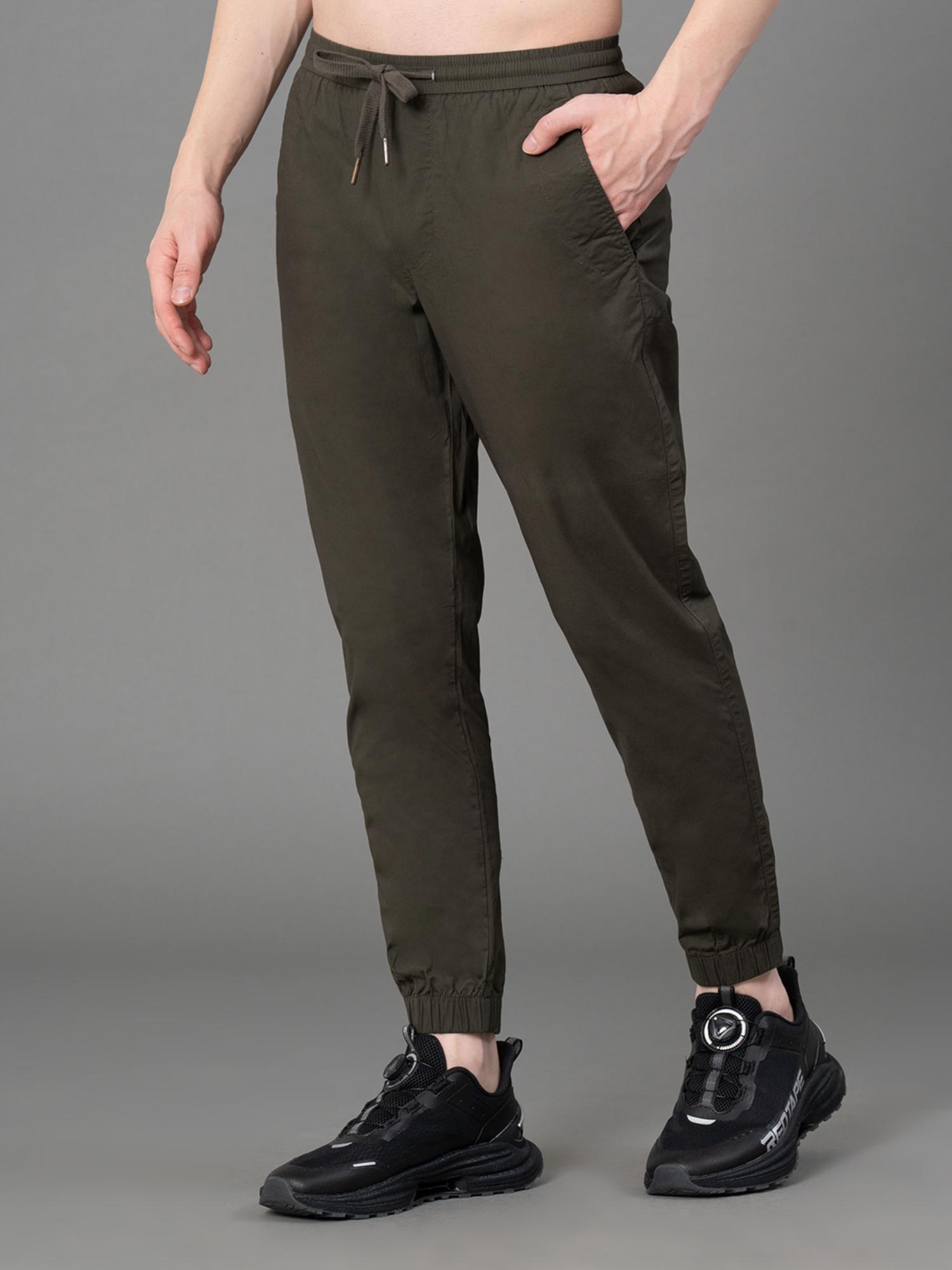 メンズウェア SLDO NYLON SLDO 4WAY STRETCH RIB PANTS Buy Red Tape Olive Cotton Spandex Solid Mens Trouser Jogger Online