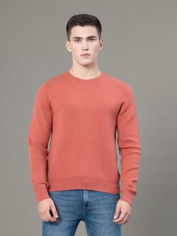 Red Tape - Mens Slate Brick Solid Poly Viscose Nylon Round Neck Sweater