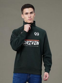 Red Tape - Mens Forest Green Graphic Print Cotton Polyester Baggy Fit Sweatshirt