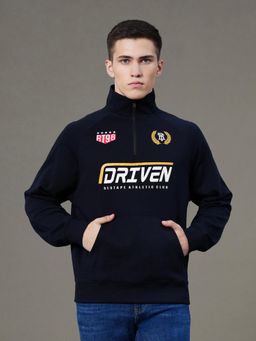 Red Tape - Mens Navy Graphic Print Cotton Polyester Baggy Fit Sweatshirt