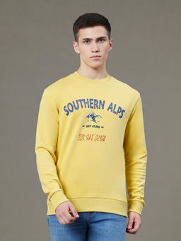 Red Tape - Mens Yellow Graphic Print Cotton Polyester Sweatshirt
