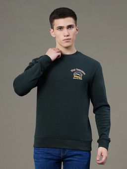 Red Tape - Mens Hunter Green Graphic Print Cotton Polyester Sweatshirt