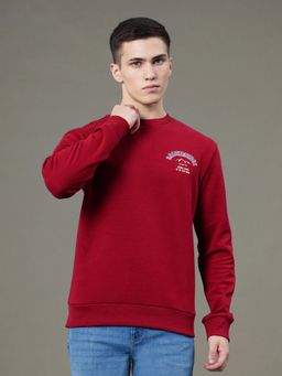 Red Tape - Mens Red Graphic Print Cotton Polyester Sweatshirt