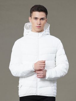 Red Tape - Mens White Solid Polyester Water Resistant Padded Jacket